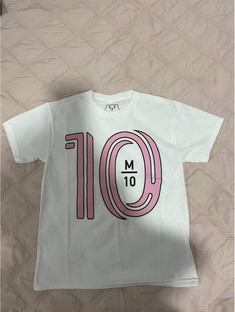 Messi Boys T-Shirt White Size Medium 100% Cotton